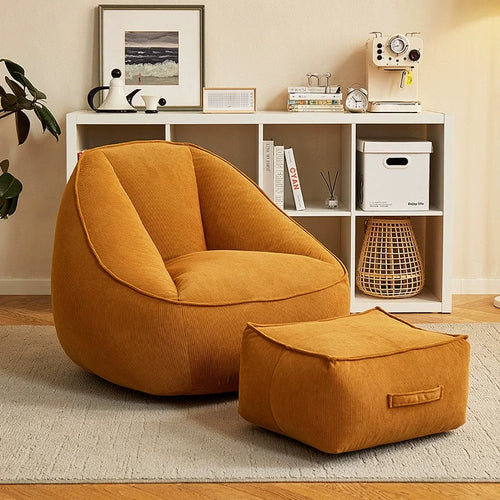 Bean Bag Lazy Corduroy Comfortable Sofa Single Bed Tatami Bedroom Balcony Casual Lightweight Small Sofa Living Room 2024 New