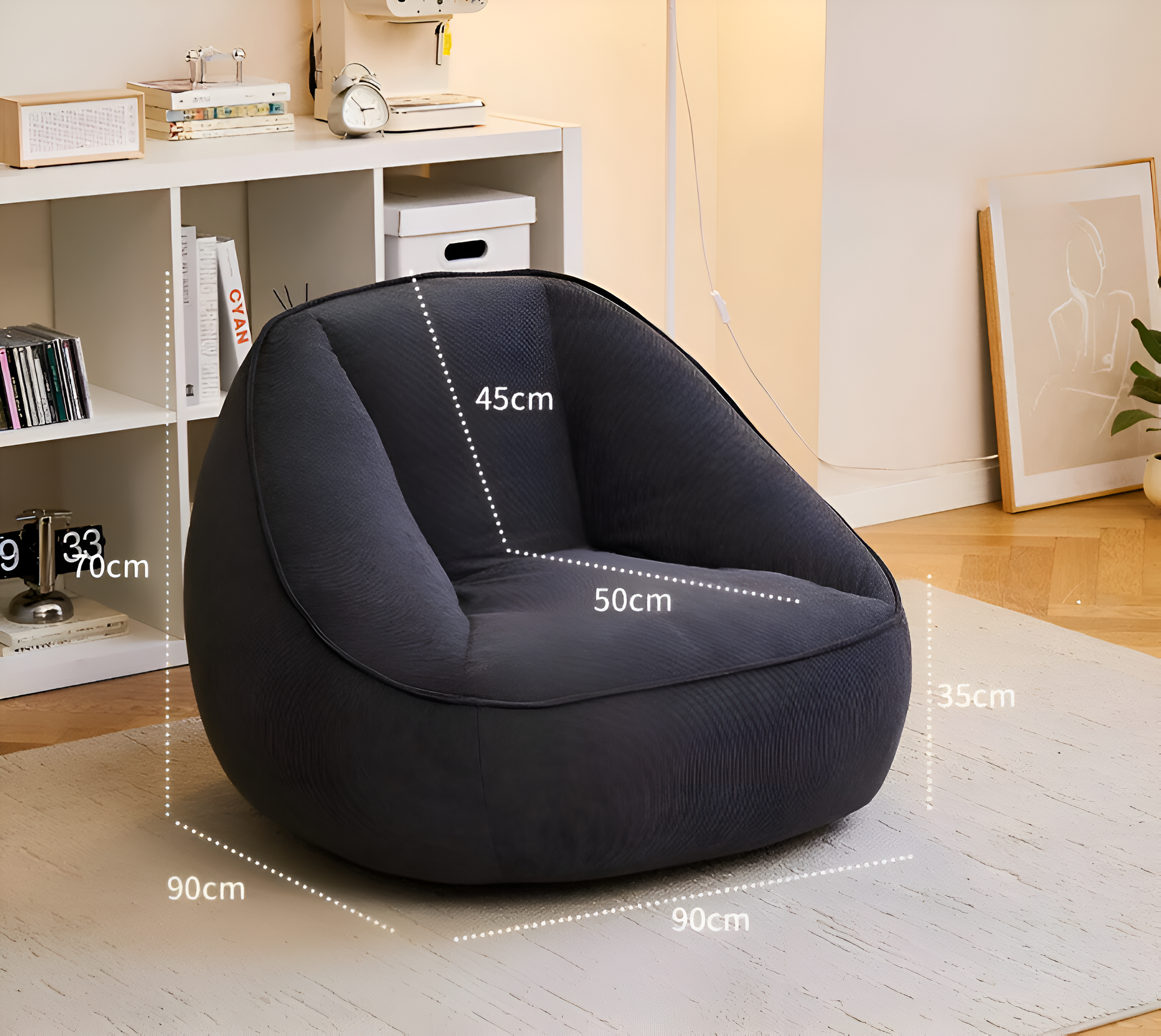 Bean Bag Lazy Corduroy Comfortable Sofa Single Bed Tatami Bedroom Balcony Casual Lightweight Small Sofa Living Room 2024 New Design Projector