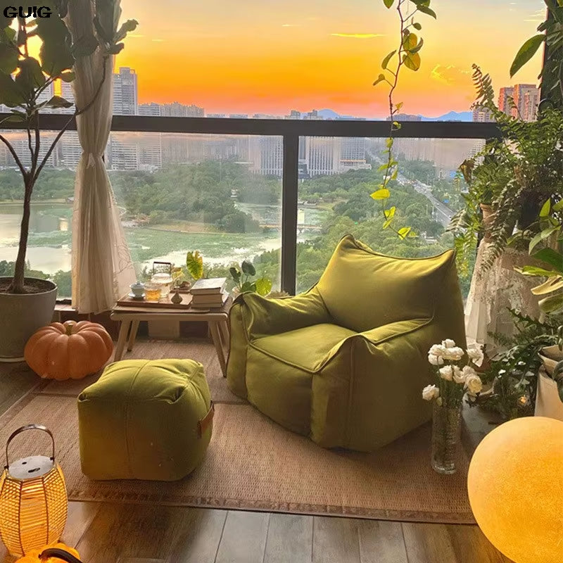 Little Monster Beanbag Couch Can Lie on the Balcony Tatami Cushion Small Bedroom Single Sofa Chair Cama Sofa Living Room