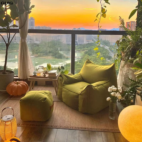Little Monster Beanbag Couch Can Lie on the Balcony Tatami Cushion Small Bedroom Single Sofa Chair Cama Sofa Living Room